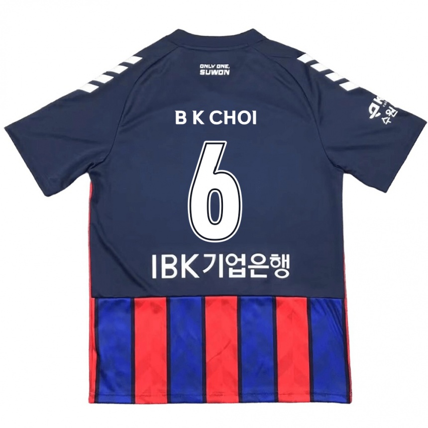 Niño Fútbol Camiseta Kyu-Baek Choi #6 Azul Rojo 1ª Equipación 2024/25