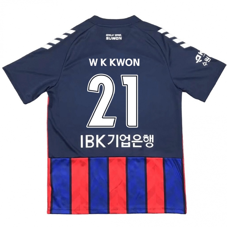 Niño Fútbol Camiseta Kyung-Won Kwon #21 Azul Rojo 1ª Equipación 2024/25