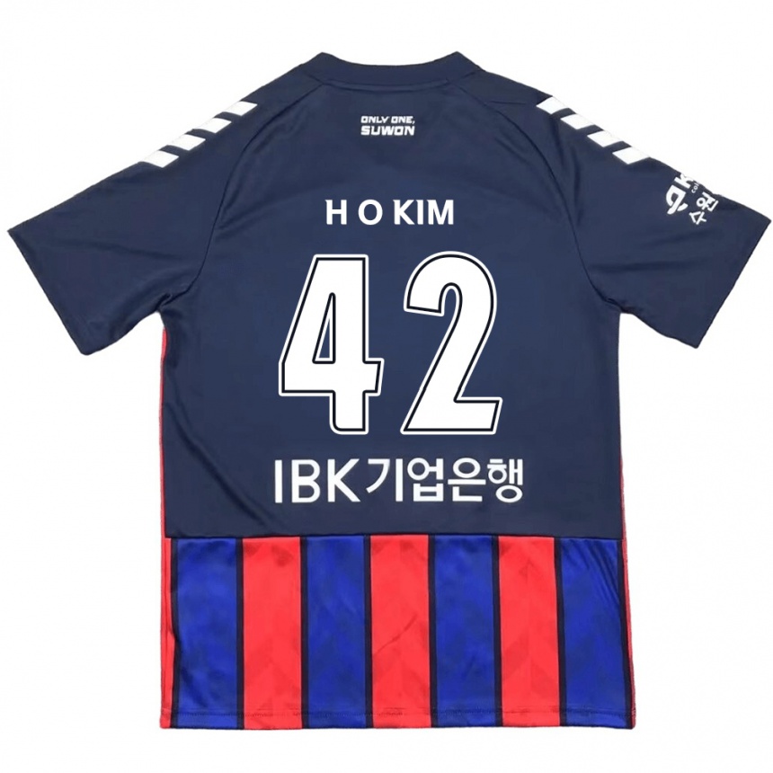 Niño Fútbol Camiseta One-Hyung Kim #42 Azul Rojo 1ª Equipación 2024/25