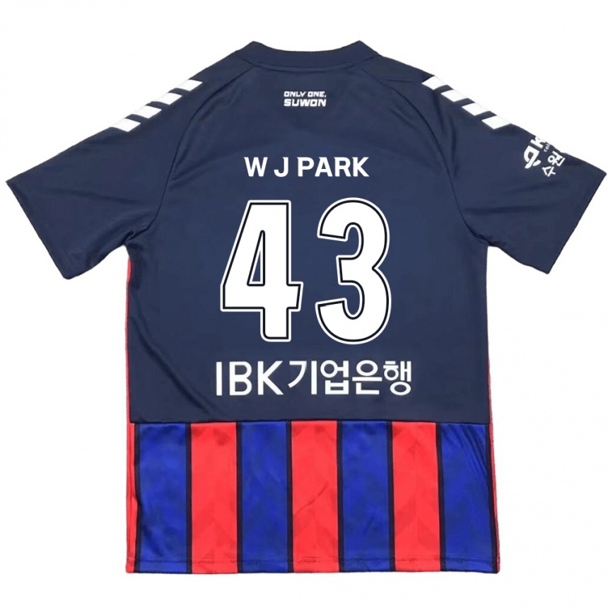 Niño Fútbol Camiseta Jin-Woo Park #43 Azul Rojo 1ª Equipación 2024/25