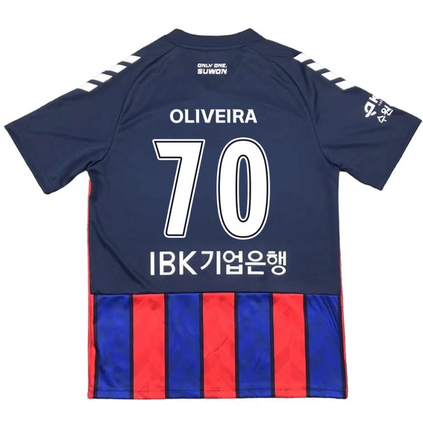 Niño Fútbol Camiseta Anderson Oliveira #70 Azul Rojo 1ª Equipación 2024/25