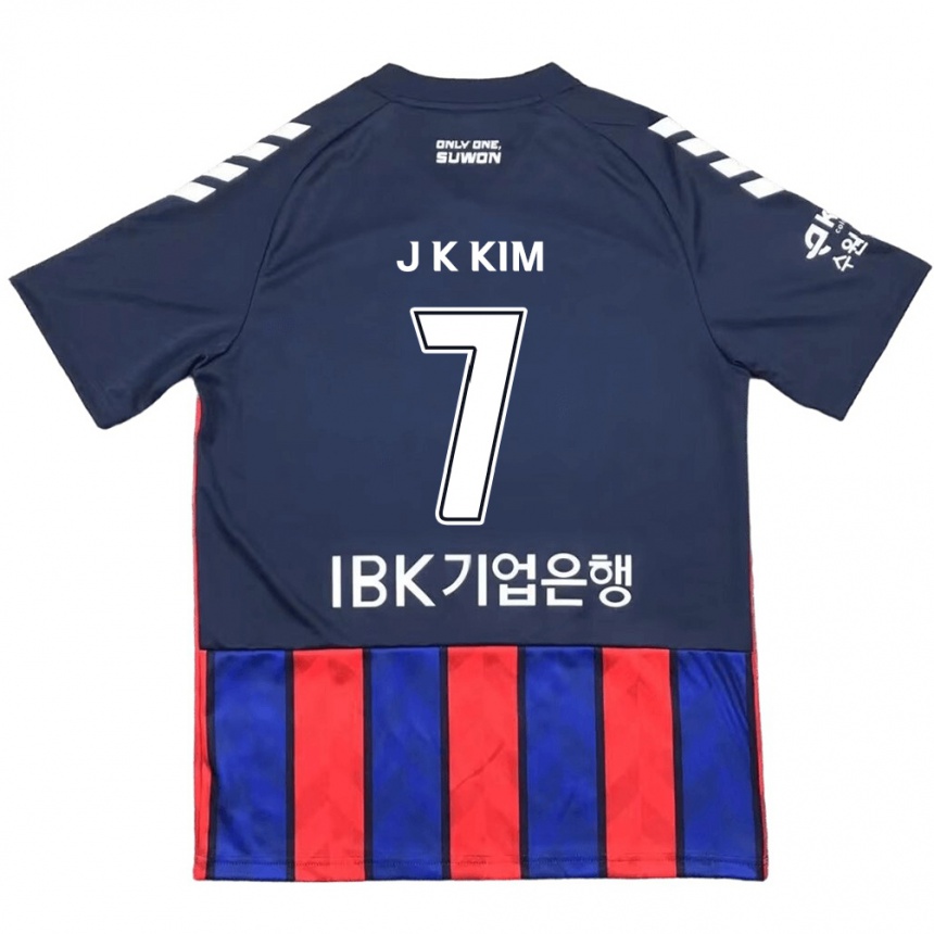 Niño Fútbol Camiseta Ki-Jun Kim #7 Azul Rojo 1ª Equipación 2024/25