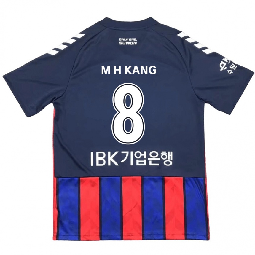 Niño Fútbol Camiseta Ho-Min Kang #8 Azul Rojo 1ª Equipación 2024/25