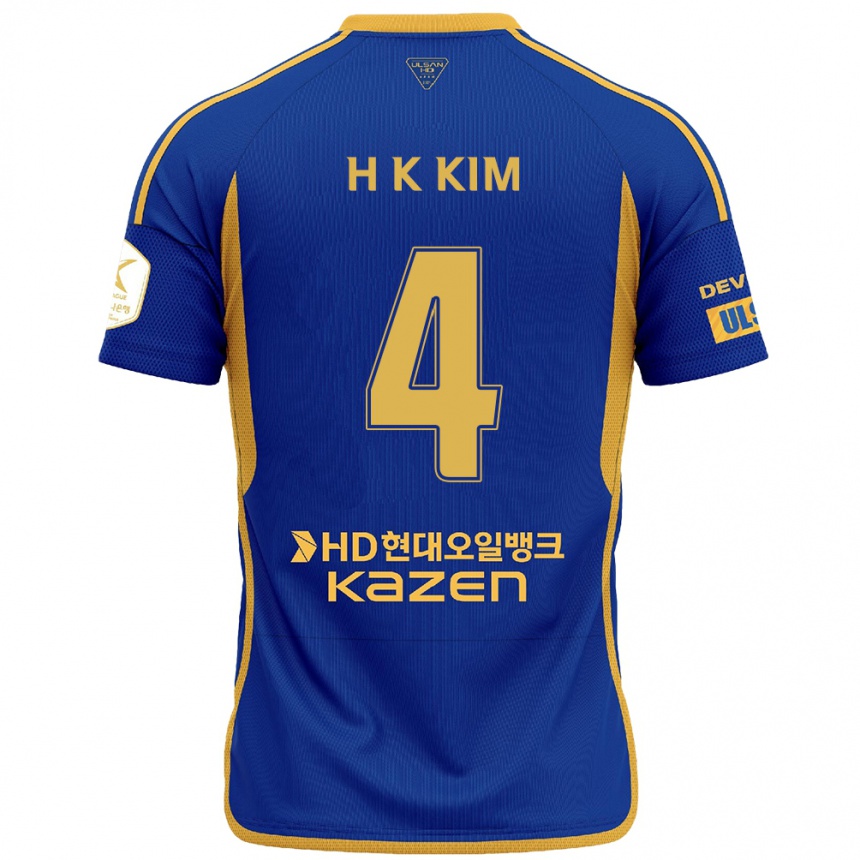 Niño Fútbol Camiseta Kee-Hee Kim #4 Azul Amarillo 1ª Equipación 2024/25