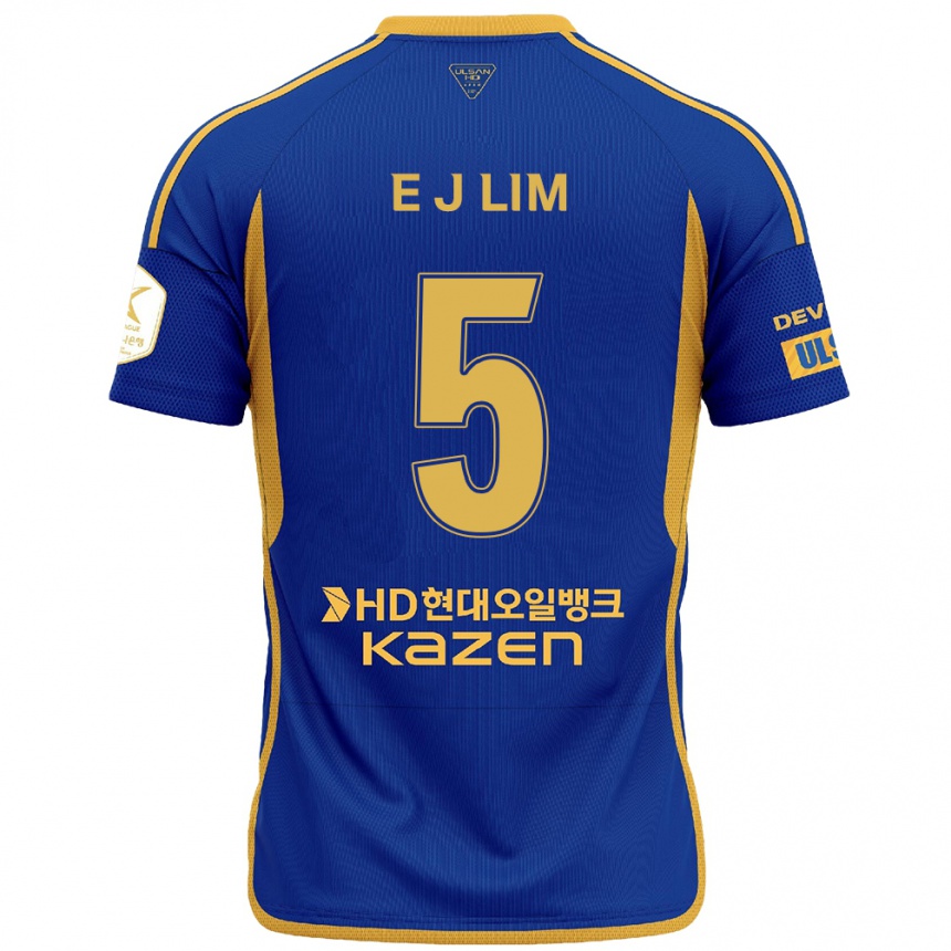 Niño Fútbol Camiseta Jong-Eun Lim #5 Azul Amarillo 1ª Equipación 2024/25