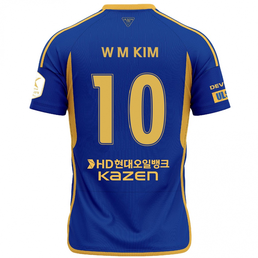 Niño Fútbol Camiseta Min-Woo Kim #10 Azul Amarillo 1ª Equipación 2024/25