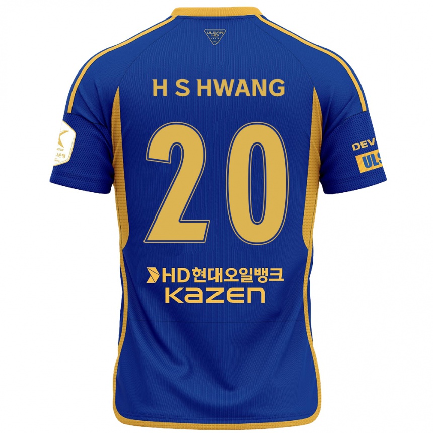 Niño Fútbol Camiseta Seok-Ho Hwang #20 Azul Amarillo 1ª Equipación 2024/25