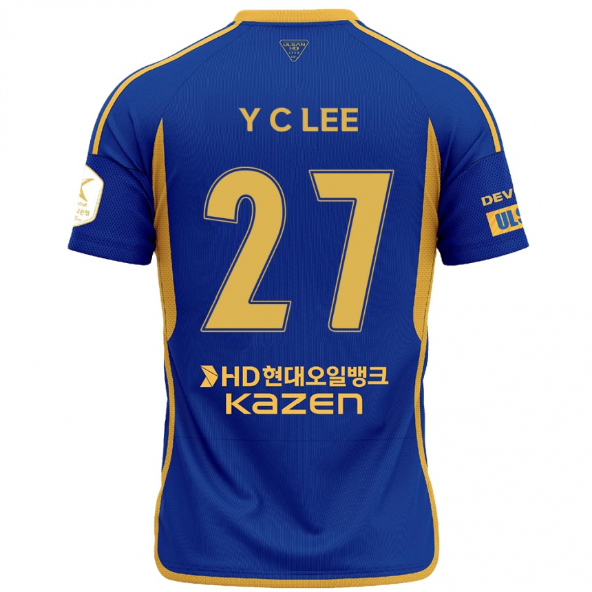 Niño Fútbol Camiseta Chung-Yong Lee #27 Azul Amarillo 1ª Equipación 2024/25