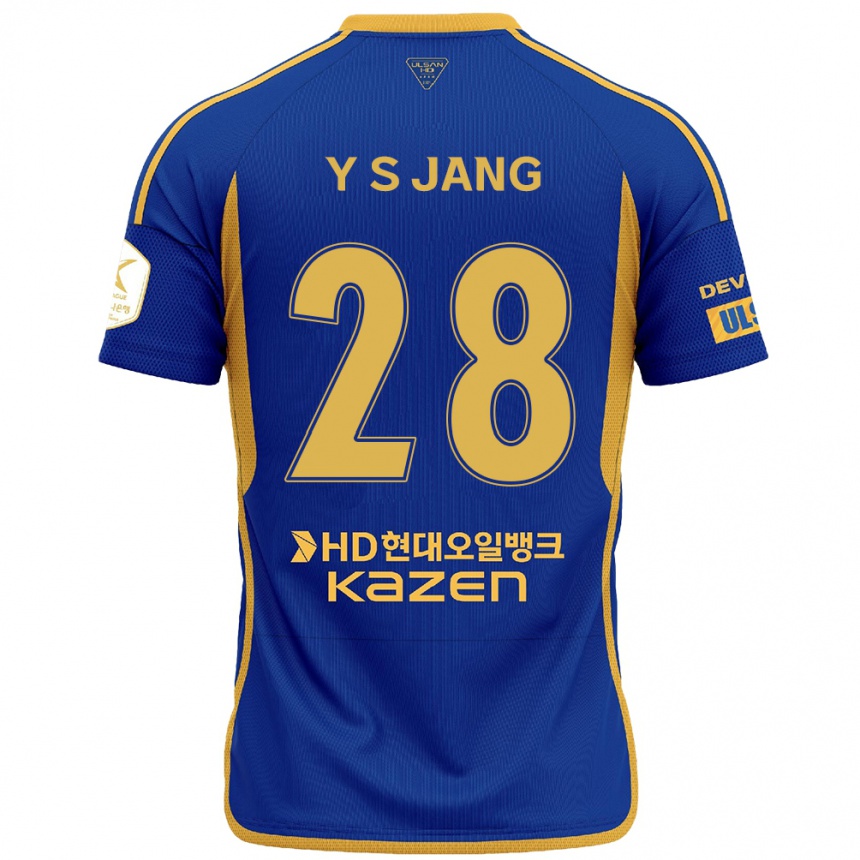 Niño Fútbol Camiseta See-Young Jang #28 Azul Amarillo 1ª Equipación 2024/25