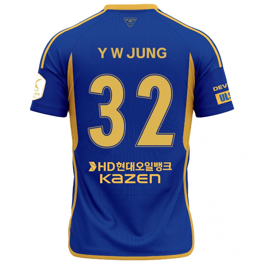 Niño Fútbol Camiseta Woo-Young Jung #32 Azul Amarillo 1ª Equipación 2024/25