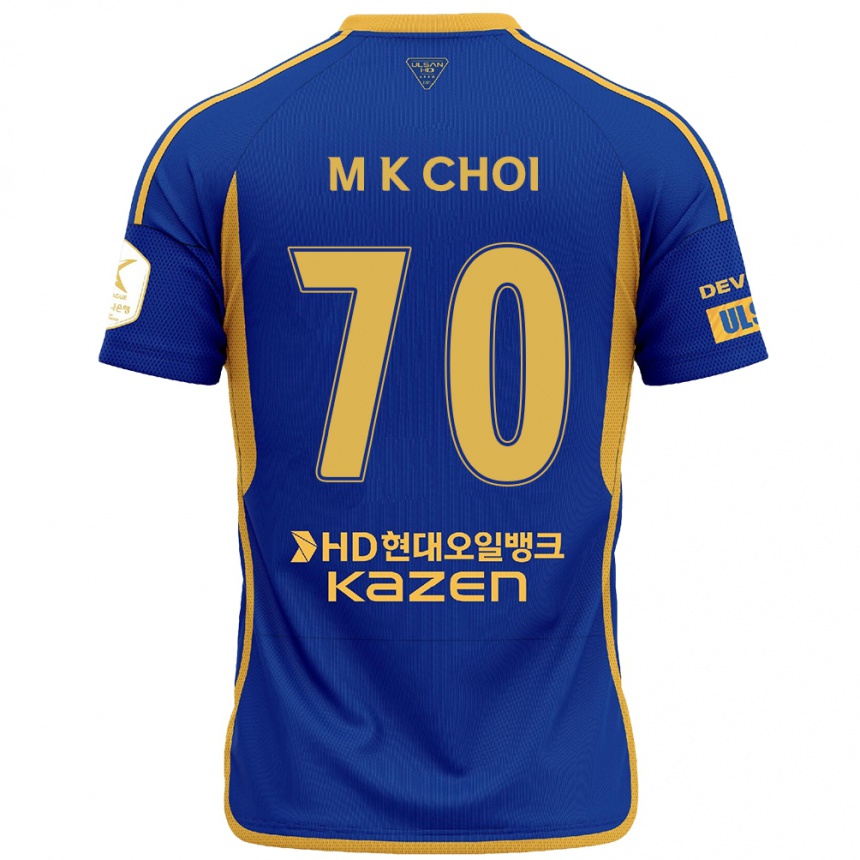 Niño Fútbol Camiseta Kang-Min Choi #70 Azul Amarillo 1ª Equipación 2024/25