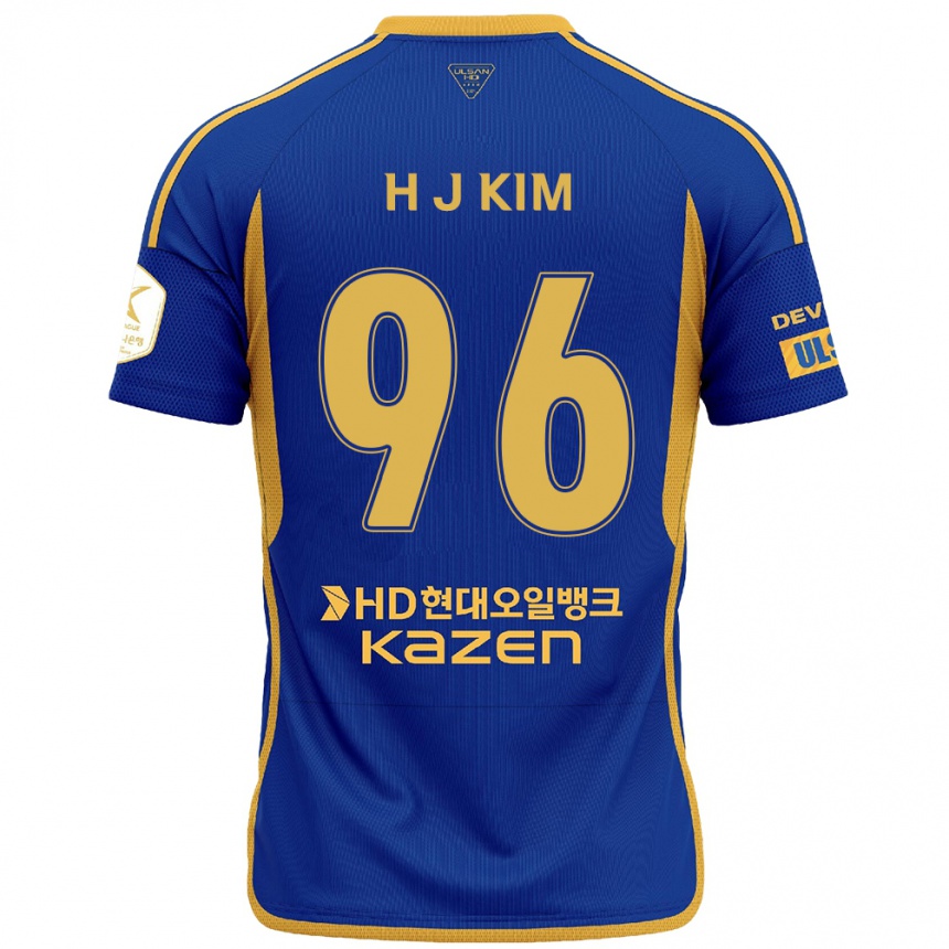 Niño Fútbol Camiseta Ji-Hyun Kim #96 Azul Amarillo 1ª Equipación 2024/25