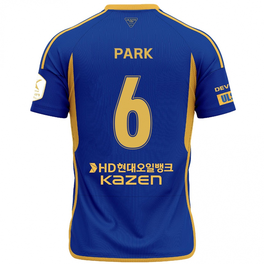 Niño Fútbol Camiseta Jun Park #6 Azul Amarillo 1ª Equipación 2024/25