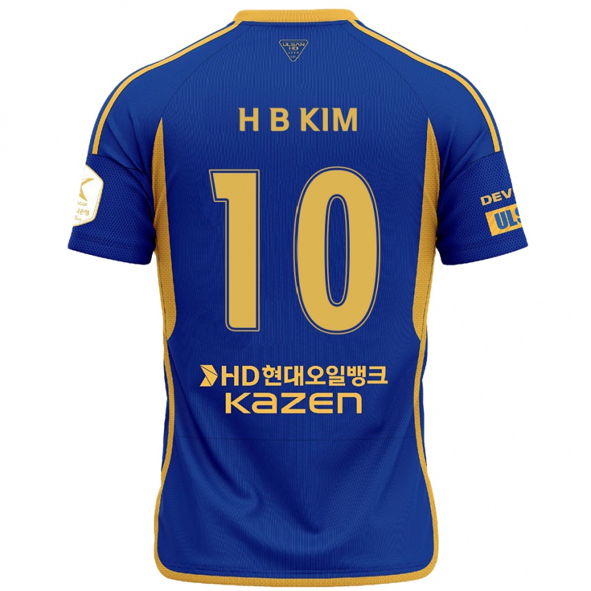 Niño Fútbol Camiseta Beom-Hwan Kim #10 Azul Amarillo 1ª Equipación 2024/25