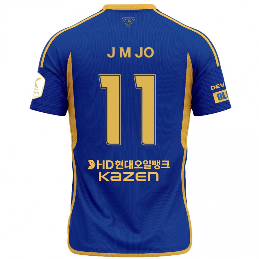 Niño Fútbol Camiseta Min-Jae Jo #11 Azul Amarillo 1ª Equipación 2024/25