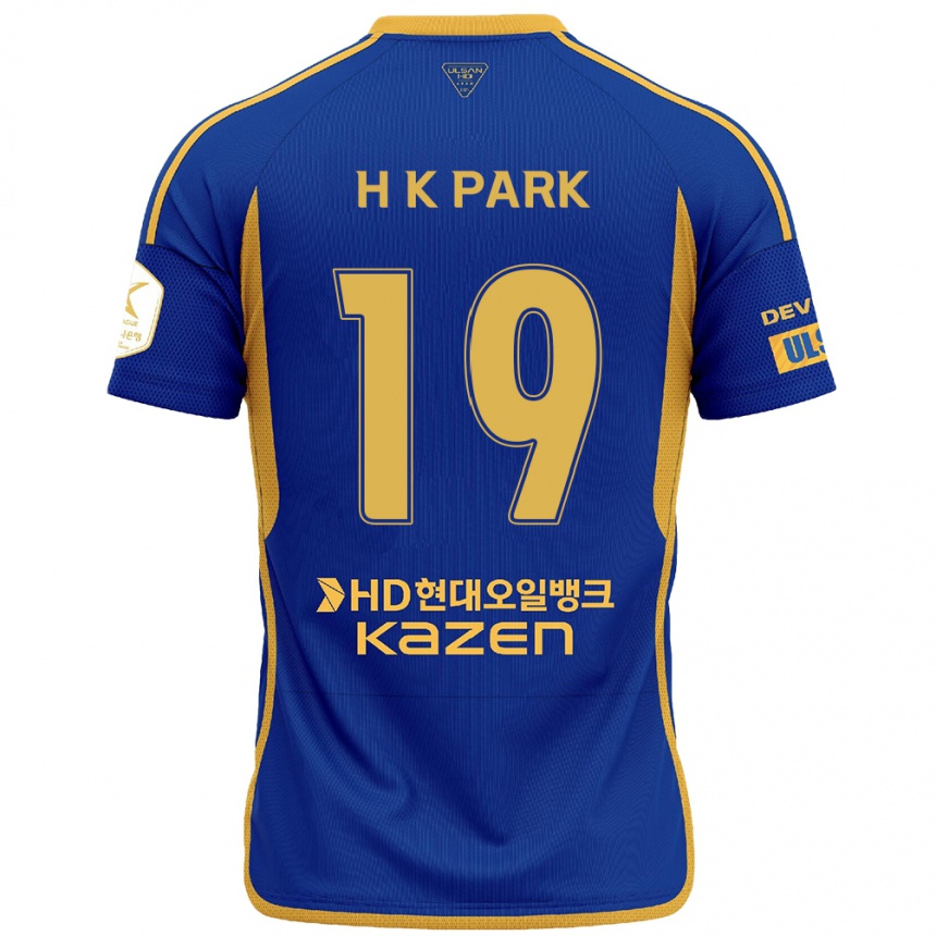 Niño Fútbol Camiseta Kang-Hyun Park #19 Azul Amarillo 1ª Equipación 2024/25