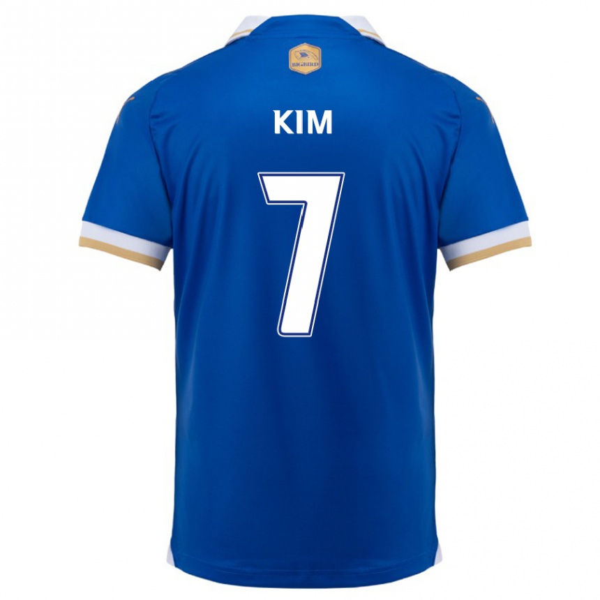 Niño Fútbol Camiseta Hyun Kim #7 Azul Blanco 1ª Equipación 2024/25