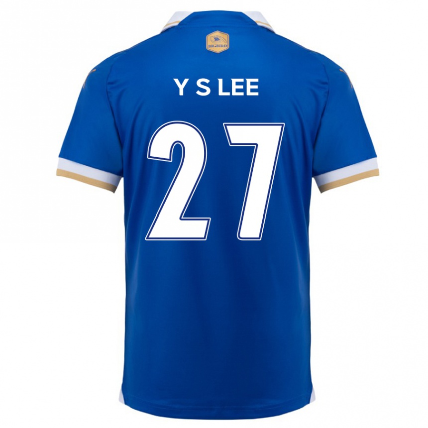 Niño Fútbol Camiseta Shi-Yeong Lee #27 Azul Blanco 1ª Equipación 2024/25