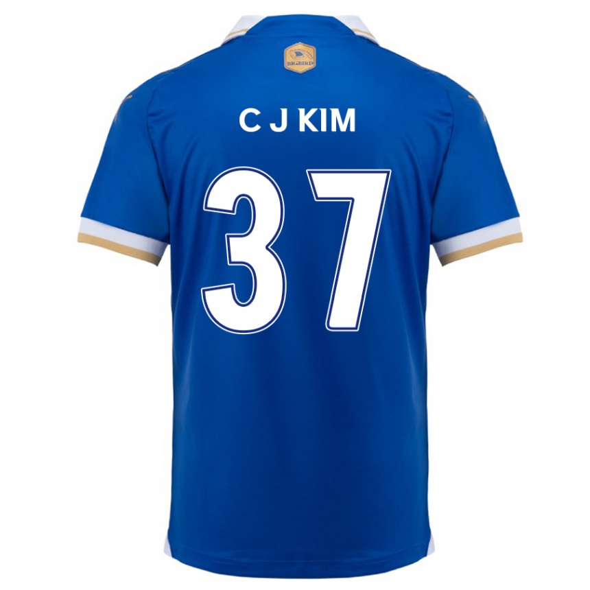 Niño Fútbol Camiseta Joo-Chan Kim #37 Azul Blanco 1ª Equipación 2024/25