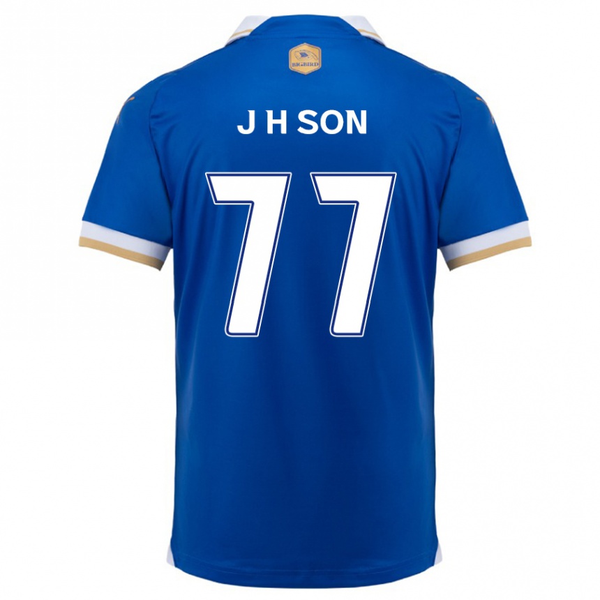 Niño Fútbol Camiseta Ho-Jun Son #77 Azul Blanco 1ª Equipación 2024/25