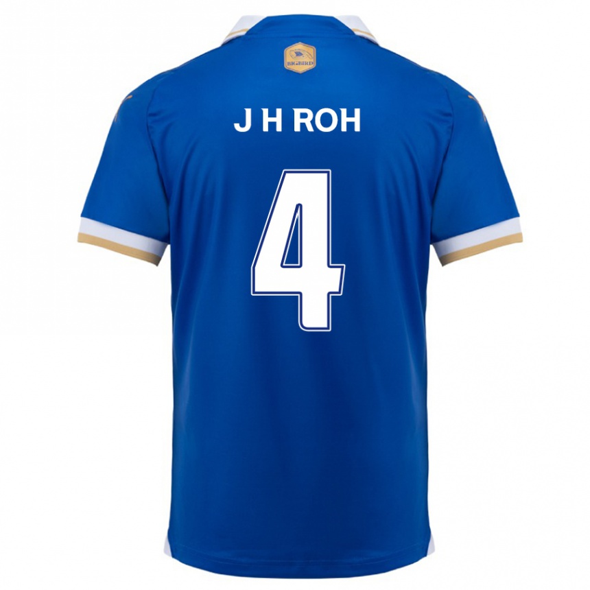 Niño Fútbol Camiseta Hyun-Jun Roh #4 Azul Blanco 1ª Equipación 2024/25