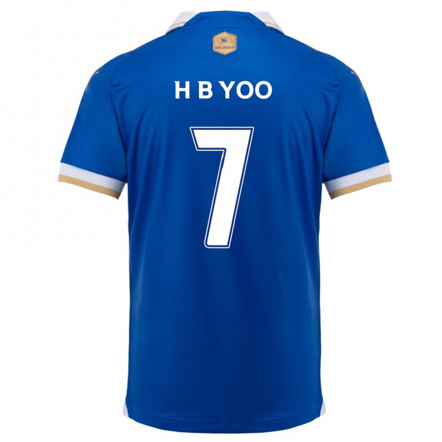 Niño Fútbol Camiseta Byung-Heon Yoo #7 Azul Blanco 1ª Equipación 2024/25