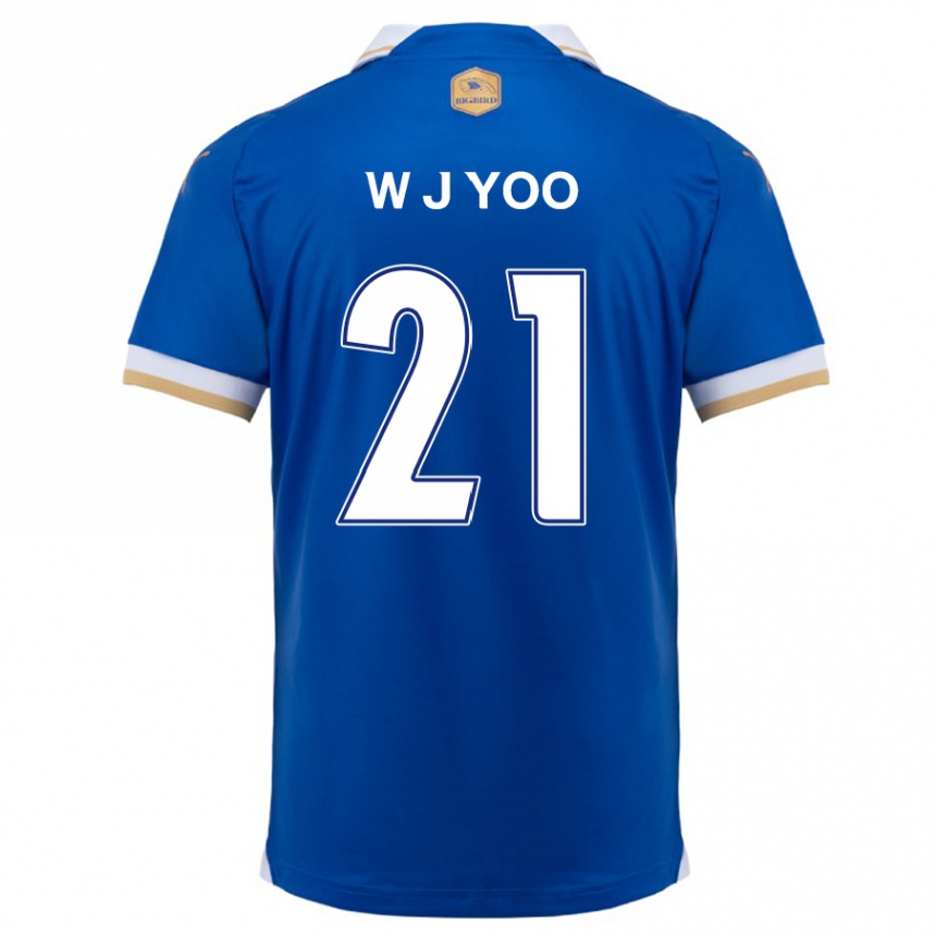 Niño Fútbol Camiseta Jin-Wook Yoo #21 Azul Blanco 1ª Equipación 2024/25