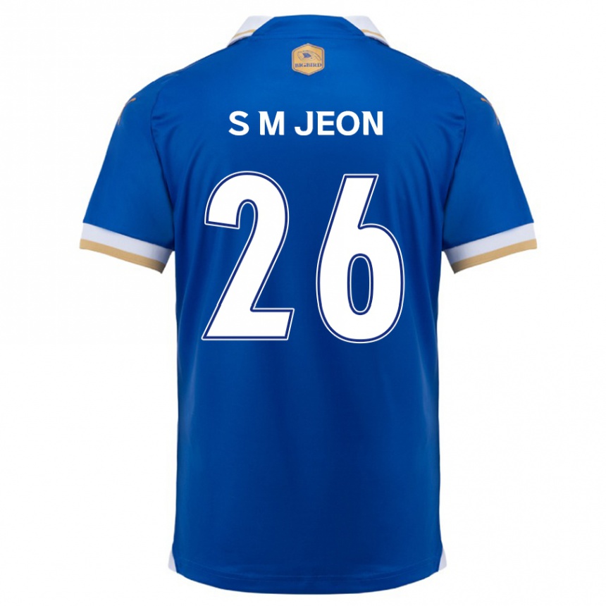 Niño Fútbol Camiseta Min-Seung Jeon #26 Azul Blanco 1ª Equipación 2024/25