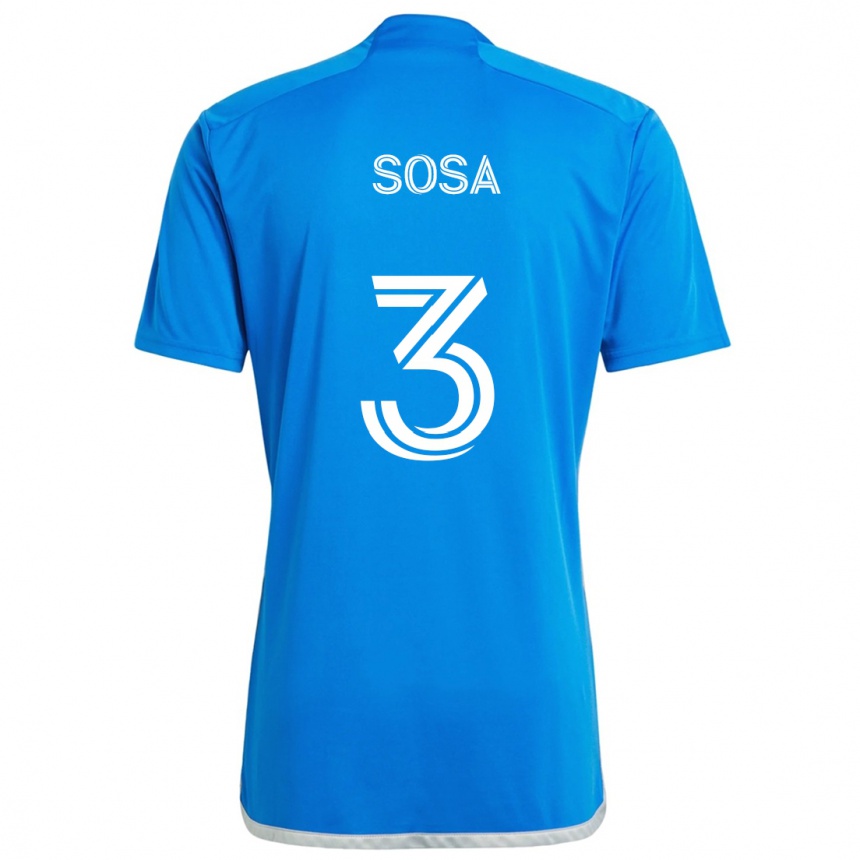 Niño Fútbol Camiseta Joaquín Sosa #3 Azul Blanco 1ª Equipación 2024/25