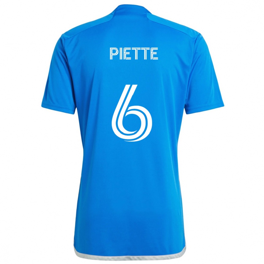 Niño Fútbol Camiseta Samuel Piette #6 Azul Blanco 1ª Equipación 2024/25