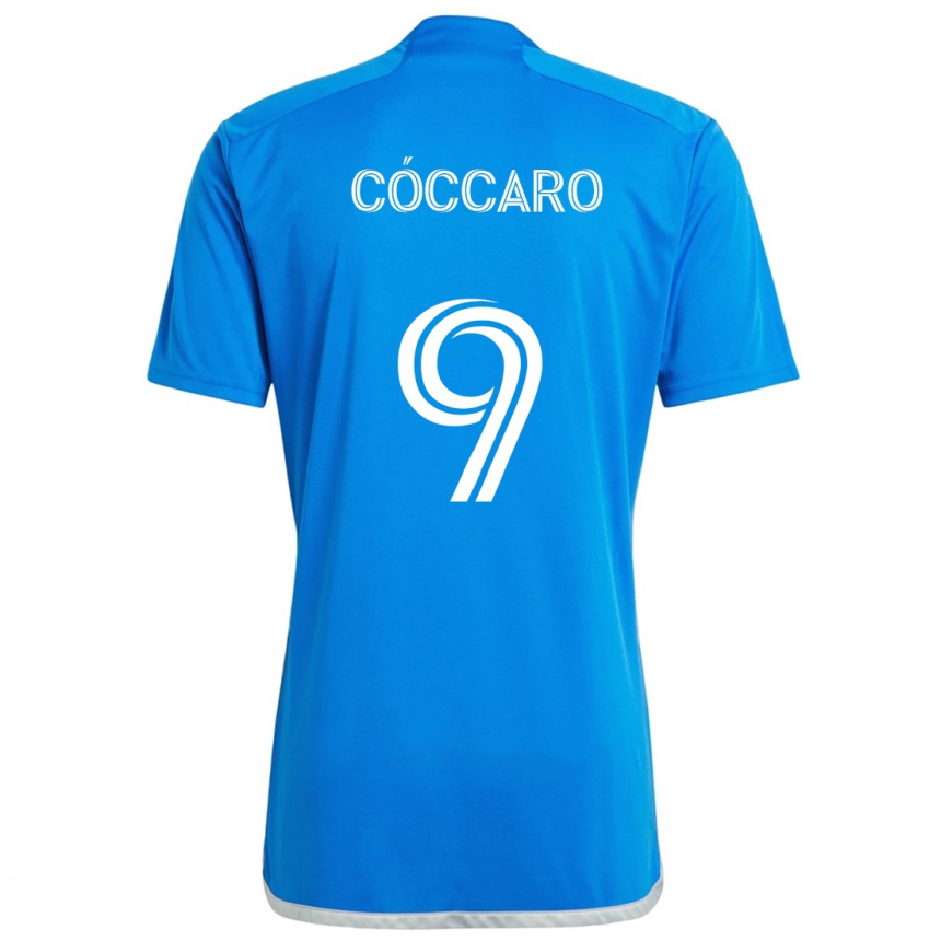 Niño Fútbol Camiseta Matías Cóccaro #9 Azul Blanco 1ª Equipación 2024/25