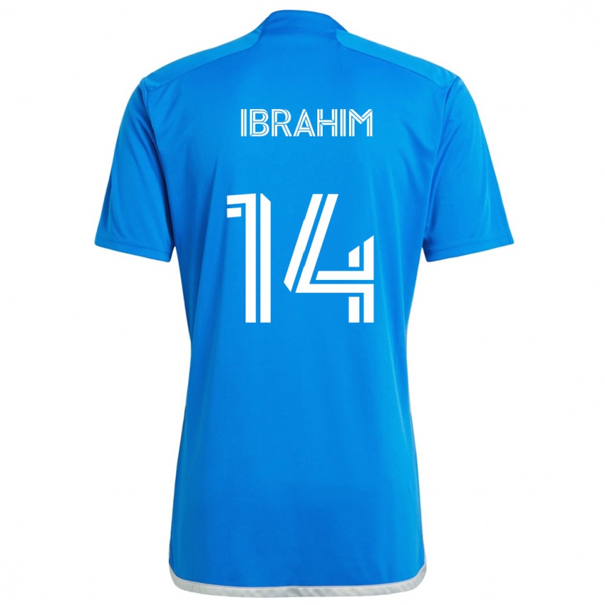 Niño Fútbol Camiseta Sunusi Ibrahim #14 Azul Blanco 1ª Equipación 2024/25