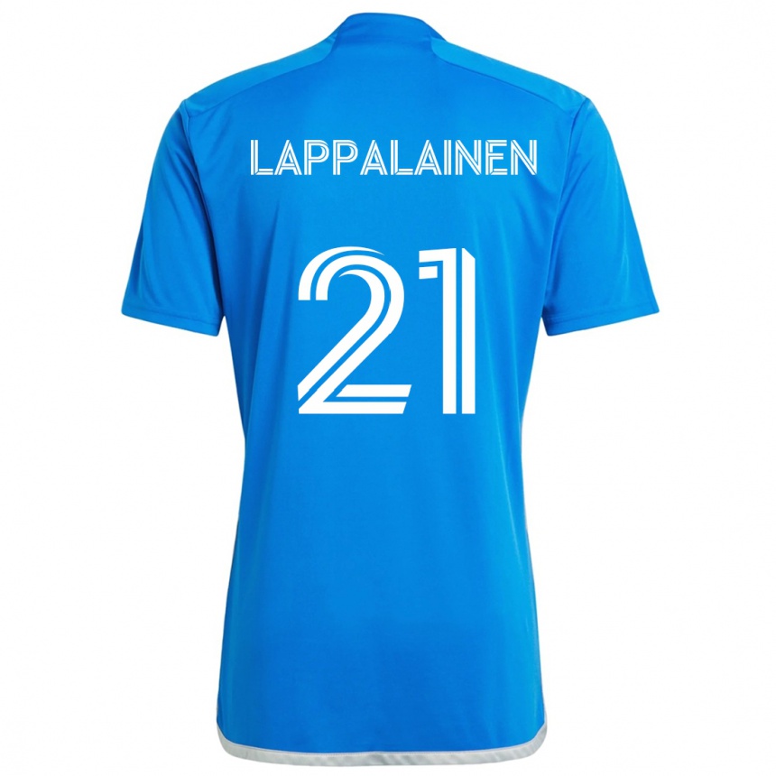 Niño Fútbol Camiseta Lassi Lappalainen #21 Azul Blanco 1ª Equipación 2024/25