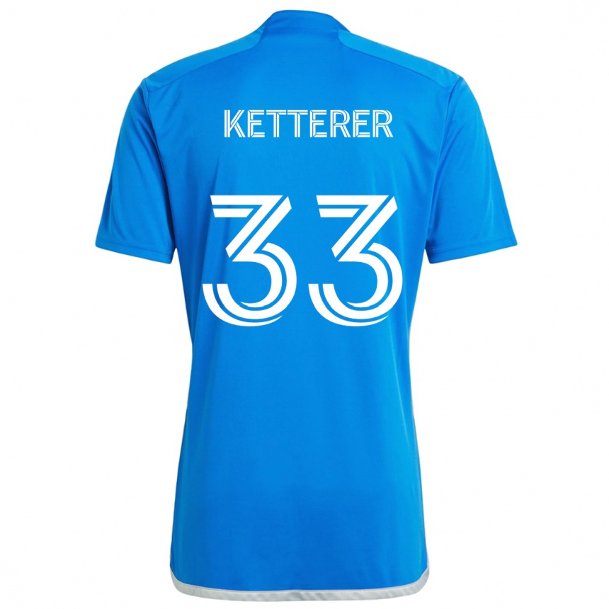 Niño Fútbol Camiseta Logan Ketterer #33 Azul Blanco 1ª Equipación 2024/25