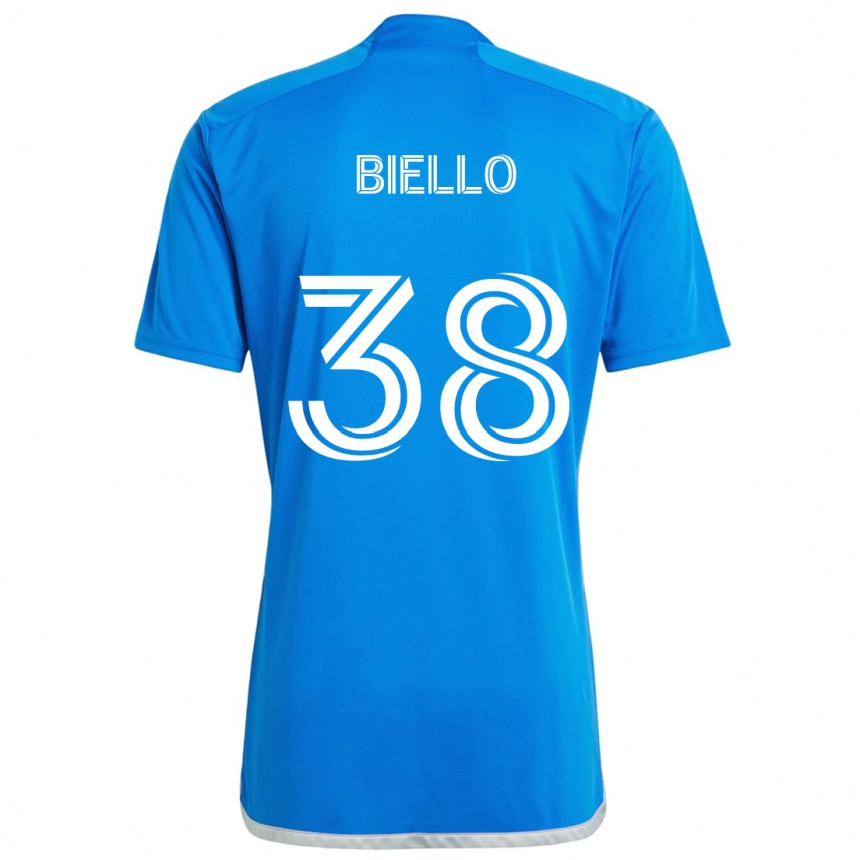 Niño Fútbol Camiseta Alessandro Biello #38 Azul Blanco 1ª Equipación 2024/25