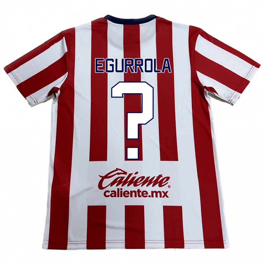 Niño Fútbol Camiseta Luis Egurrola #0 Rojo Blanco 1ª Equipación 2024/25