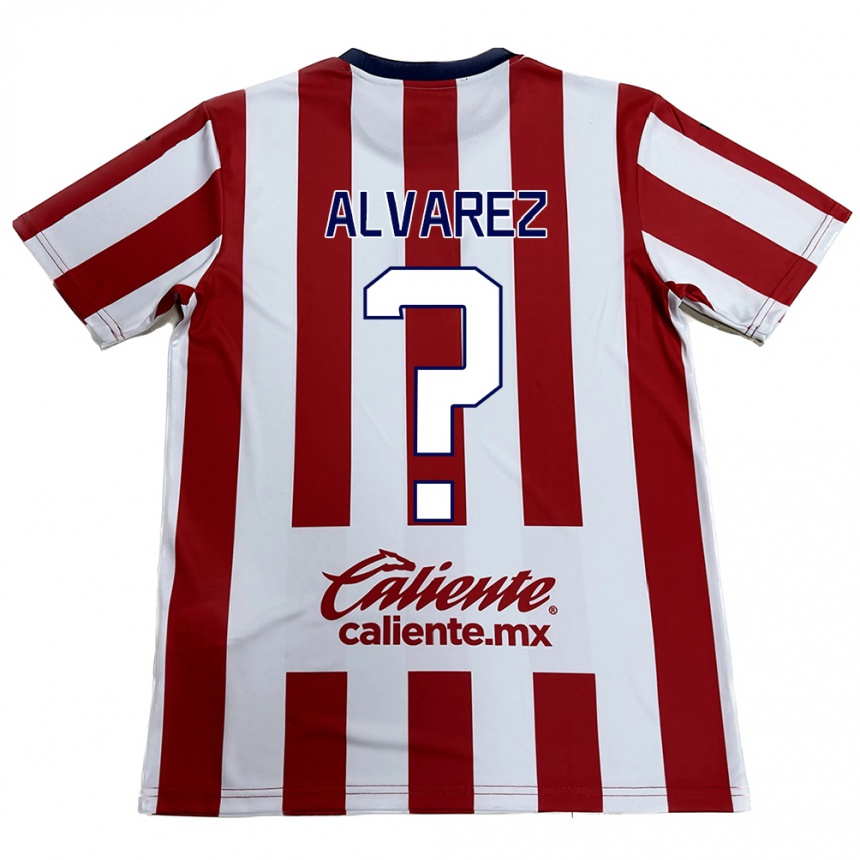 Niño Fútbol Camiseta Sergio Álvarez #0 Rojo Blanco 1ª Equipación 2024/25