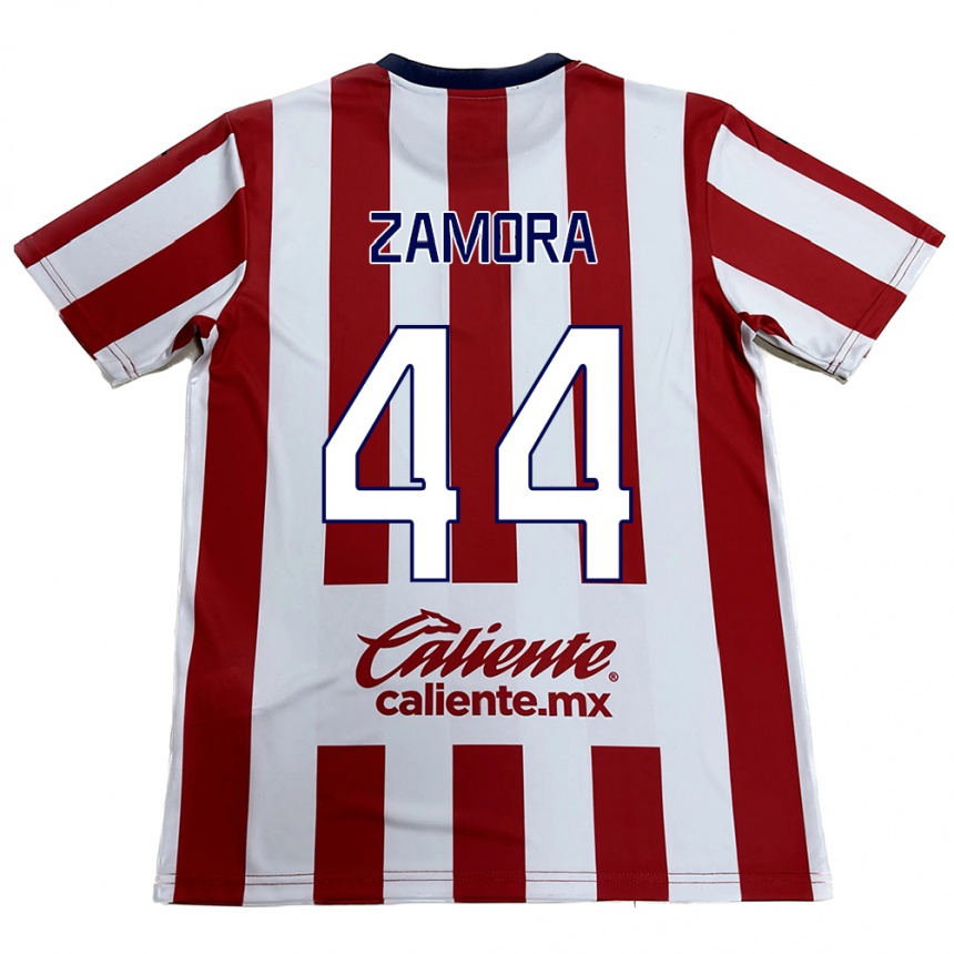 Niño Fútbol Camiseta Saúl Zamora #44 Rojo Blanco 1ª Equipación 2024/25