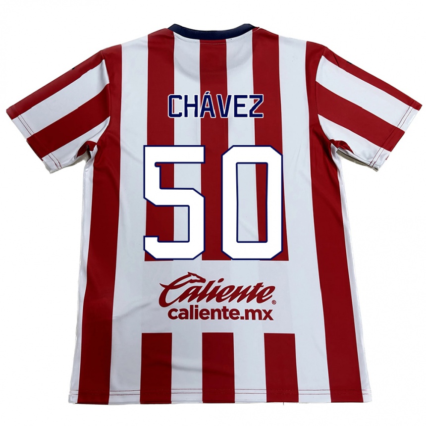 Niño Fútbol Camiseta Mateo Chávez #50 Rojo Blanco 1ª Equipación 2024/25