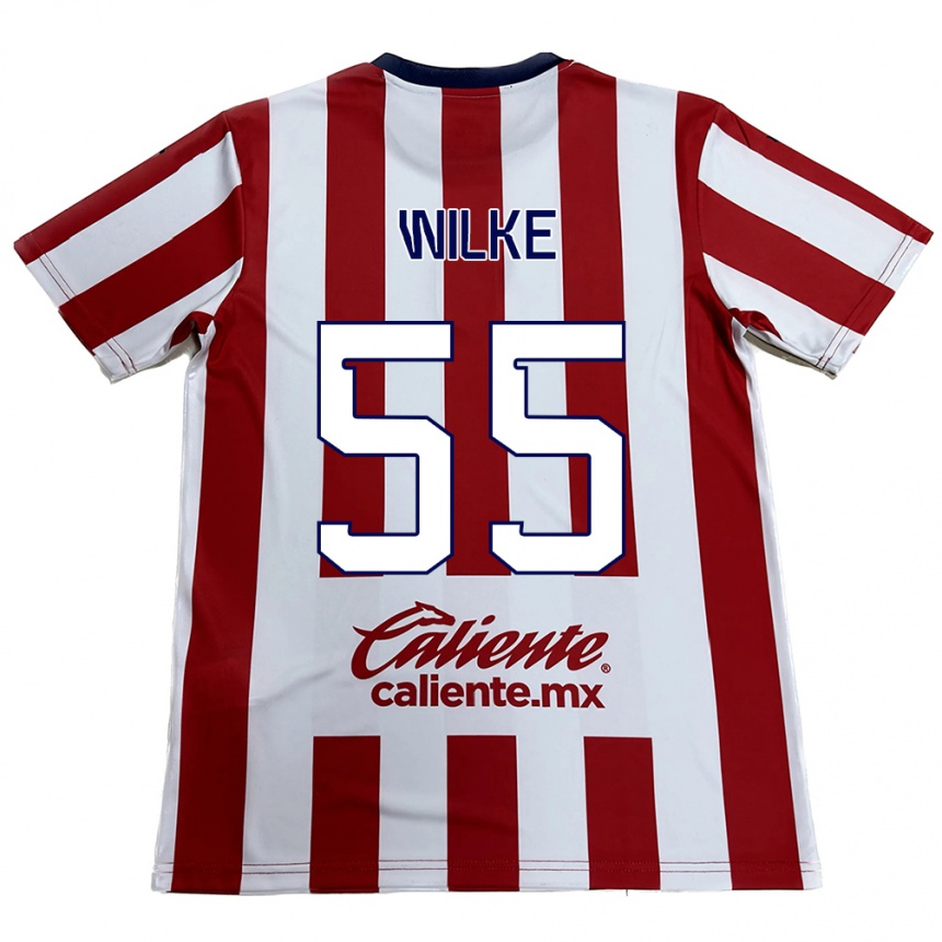 Niño Fútbol Camiseta Teun Wilke #55 Rojo Blanco 1ª Equipación 2024/25