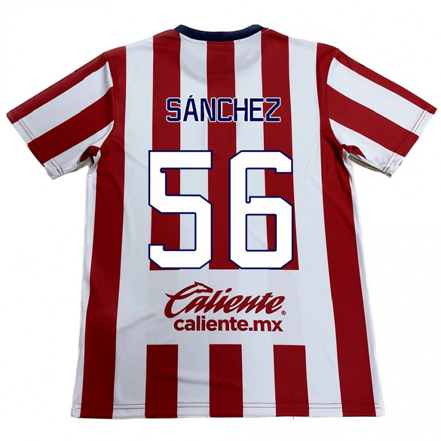 Niño Fútbol Camiseta Benjamín Sánchez #56 Rojo Blanco 1ª Equipación 2024/25