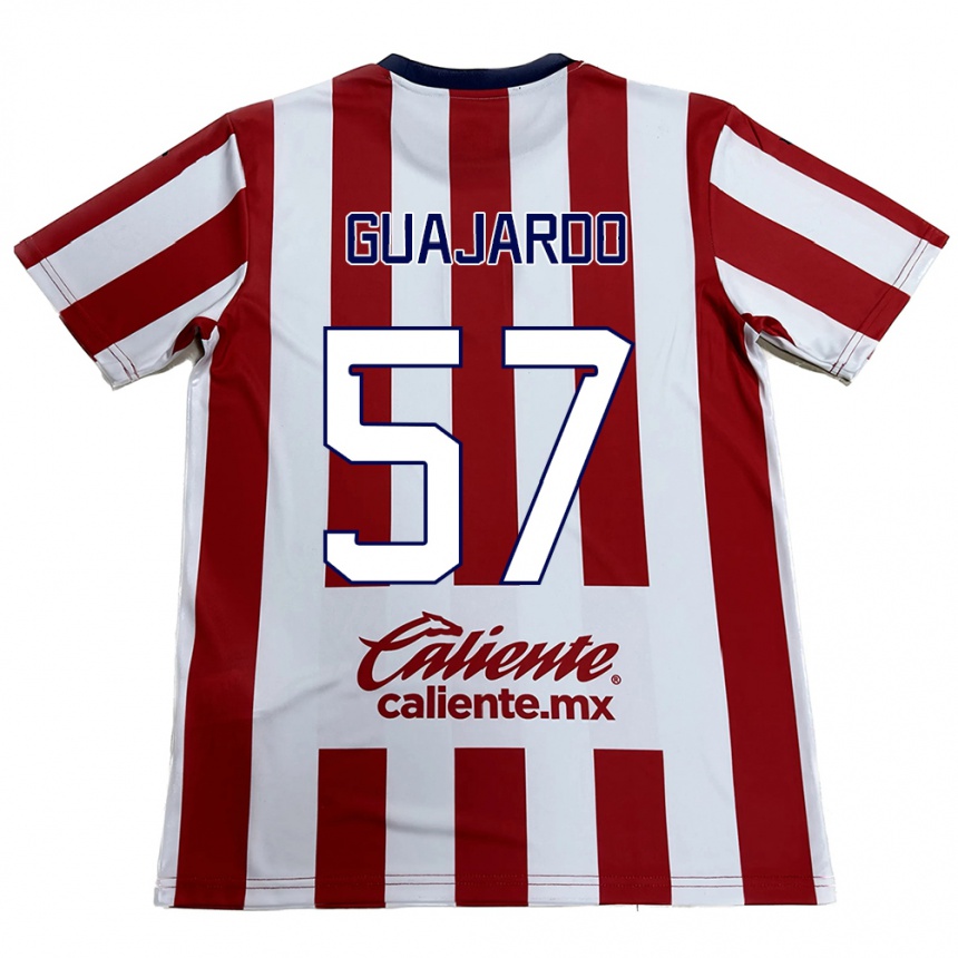 Niño Fútbol Camiseta Dylan Guajardo #57 Rojo Blanco 1ª Equipación 2024/25