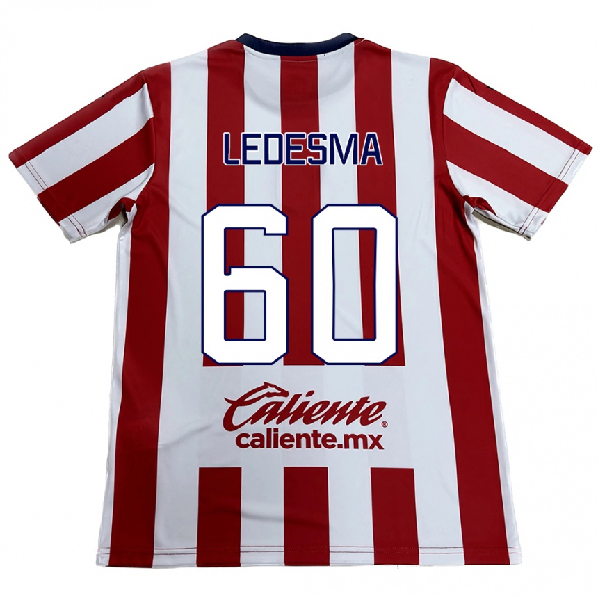 Niño Fútbol Camiseta Luis Ledesma #60 Rojo Blanco 1ª Equipación 2024/25