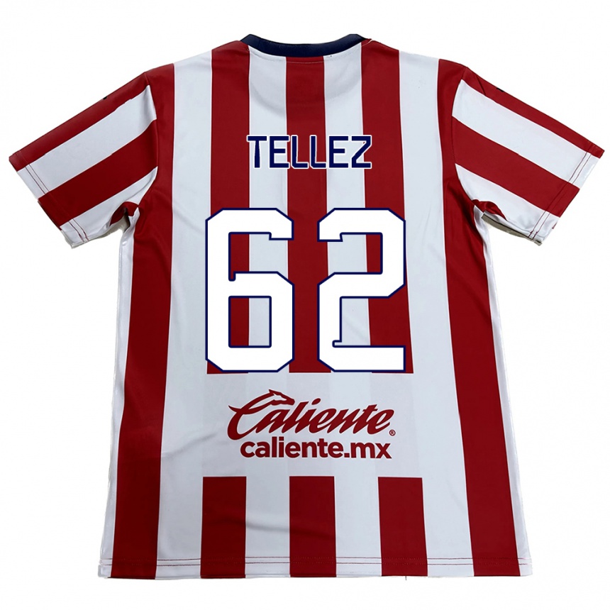 Niño Fútbol Camiseta Brandon Téllez #62 Rojo Blanco 1ª Equipación 2024/25