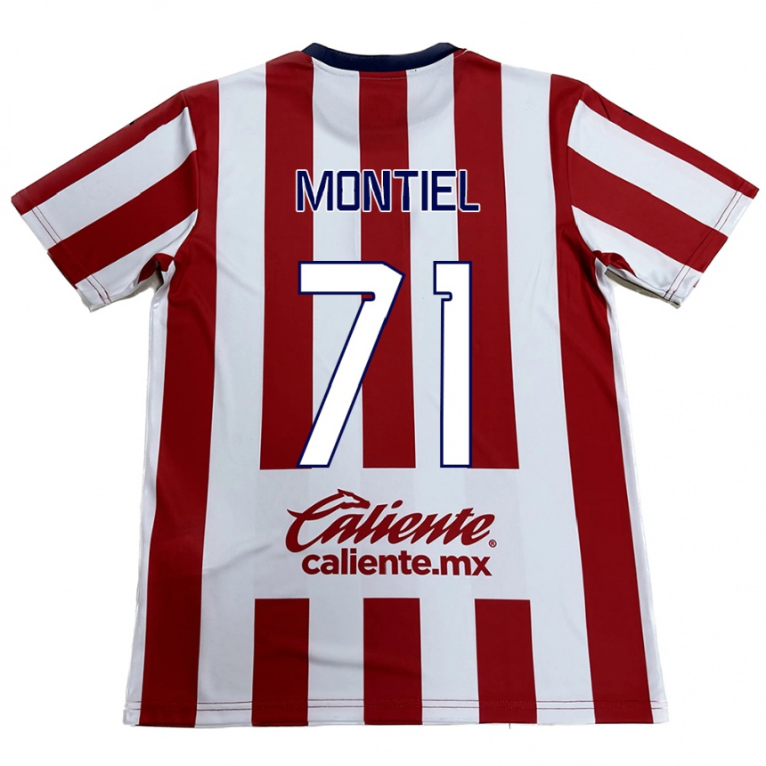 Niño Fútbol Camiseta Erick Montiel #71 Rojo Blanco 1ª Equipación 2024/25