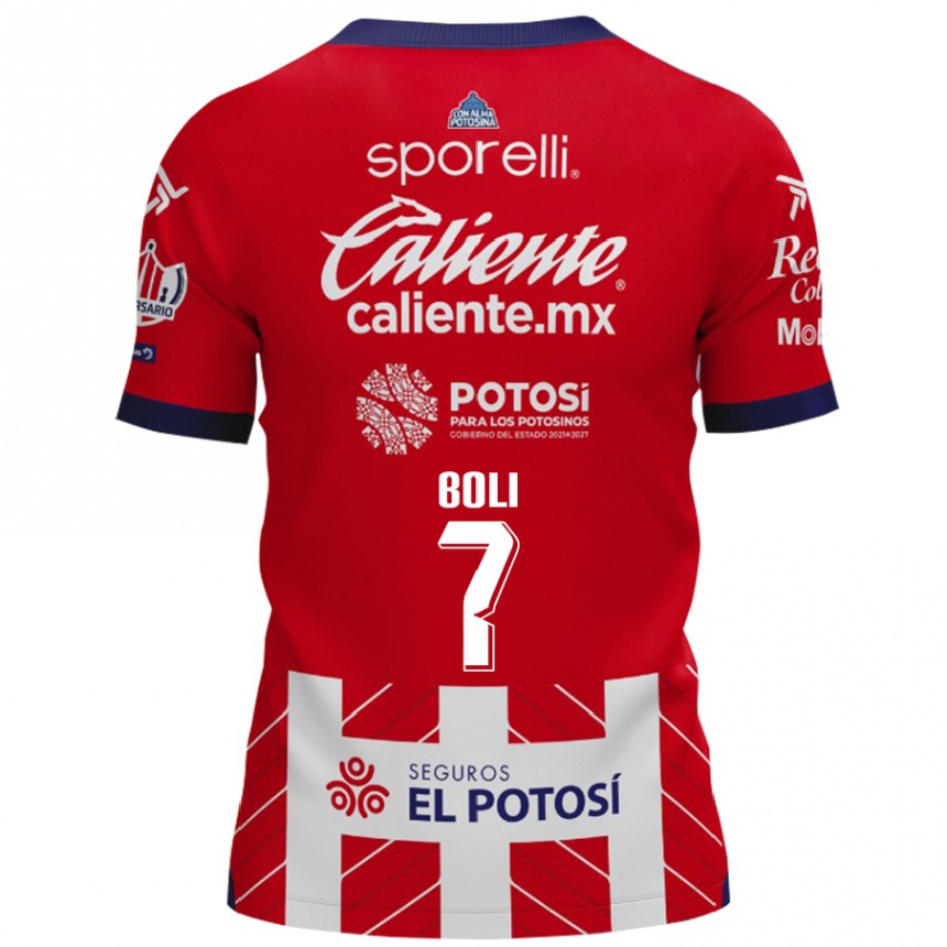 Niño Fútbol Camiseta Franck Boli #7 Rojo Blanco 1ª Equipación 2024/25