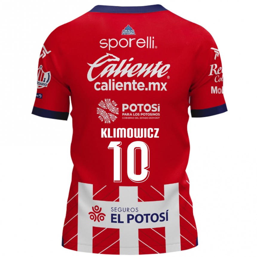 Niño Fútbol Camiseta Mateo Klimowicz #10 Rojo Blanco 1ª Equipación 2024/25