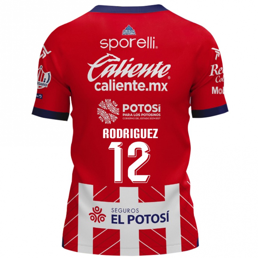 Niño Fútbol Camiseta David Rodríguez #12 Rojo Blanco 1ª Equipación 2024/25