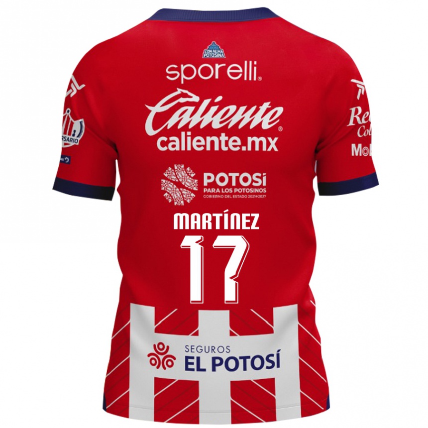 Niño Fútbol Camiseta Gabriel Martínez #17 Rojo Blanco 1ª Equipación 2024/25