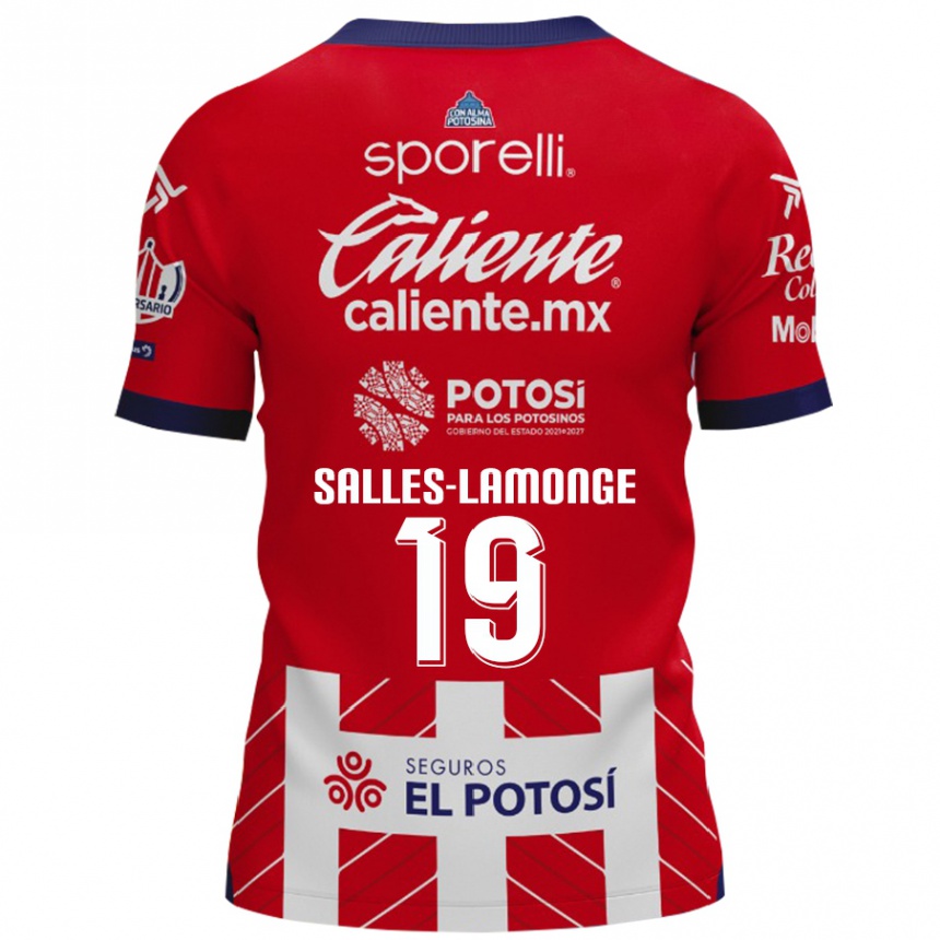 Niño Fútbol Camiseta Sébastien Salles-Lamonge #19 Rojo Blanco 1ª Equipación 2024/25